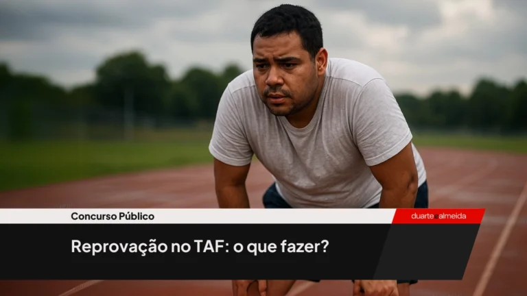 Homem jovem suado e cansado após o TAF, em pé com as mãos nos joelhos, expressando exaustão física e emocional, em pista molhada ao ar livre.