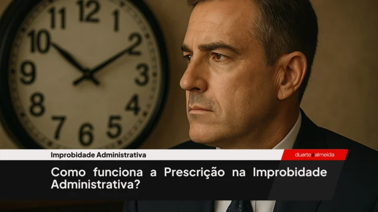 Homem de meia-idade sentado em uma mesa de madeira, olhando com preocupação para um relógio de parede, em um ambiente institucional iluminado lateralmente.