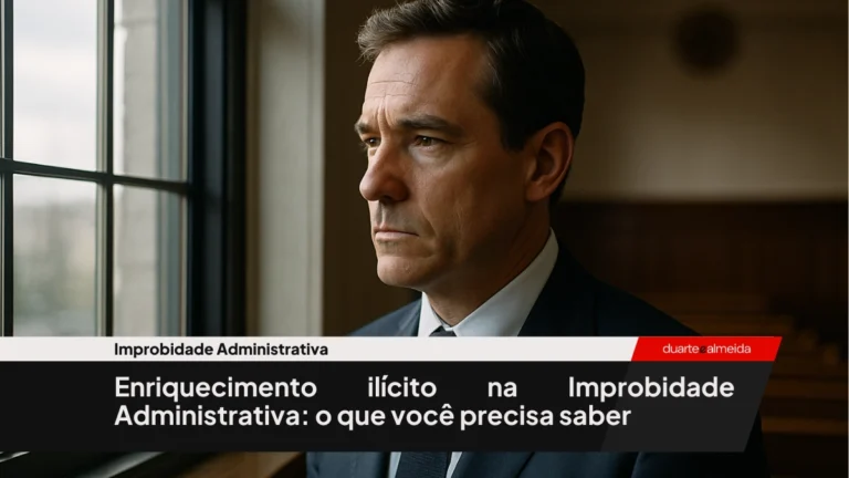 Homem de meia-idade em terno azul escuro olhando com expressão séria pela janela de uma sala de tribunal. A luz natural ilumina seu rosto, enquanto o fundo da sala permanece em tons suaves e neutros, com bancos de madeira vazios.