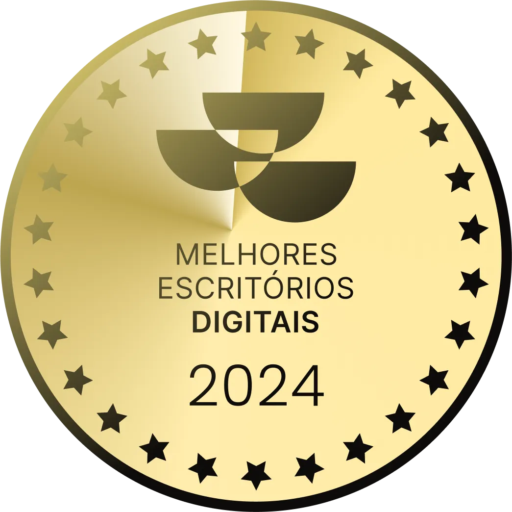 Selo dourado do prêmio Melhores Escritórios Digitais, edição 2025
